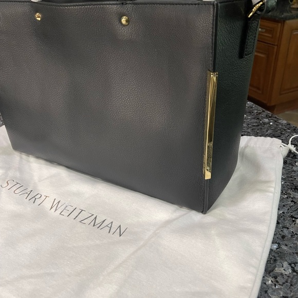 Stuart Weitzman NWT Cheltote Pebble Calf Black Crossbody Messenger Bag 14.5 x 10 - Picture 7 of 11